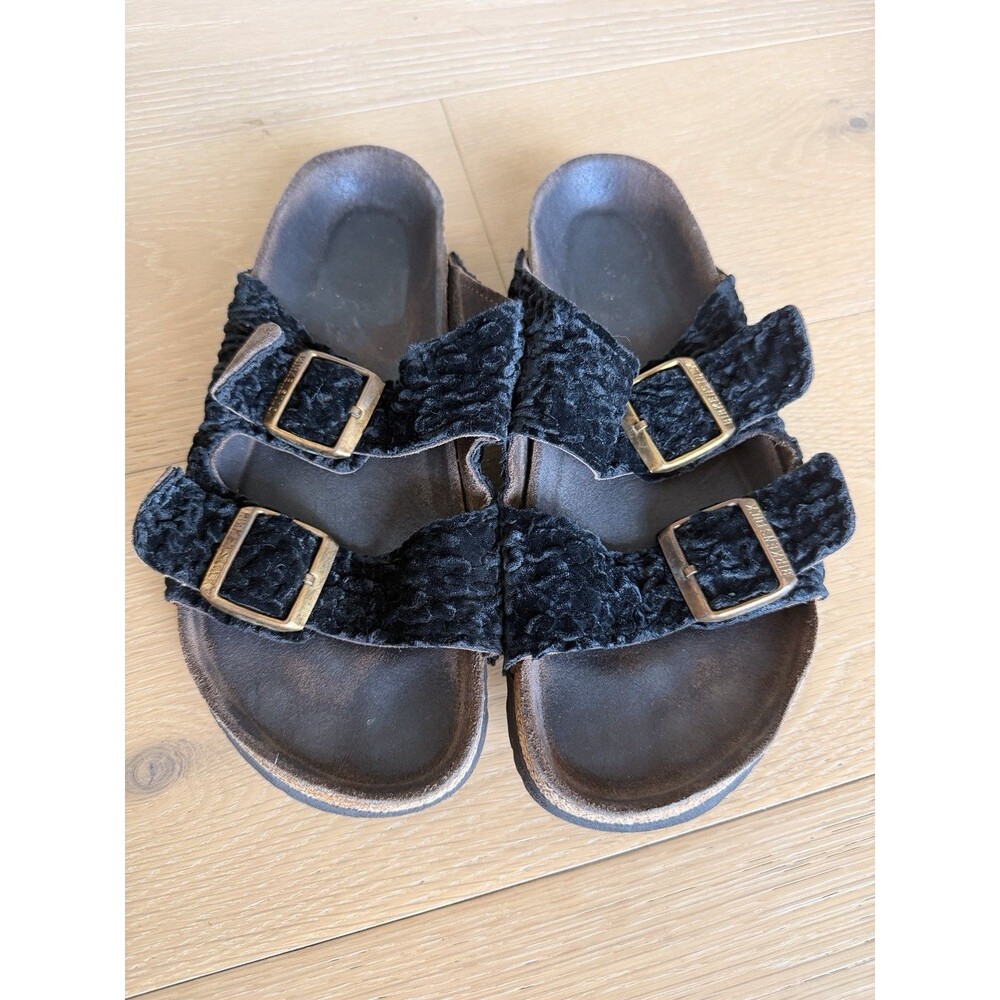Limited Edition Black Velvet Birkenstocks Size 38 (7-7.5) Womens